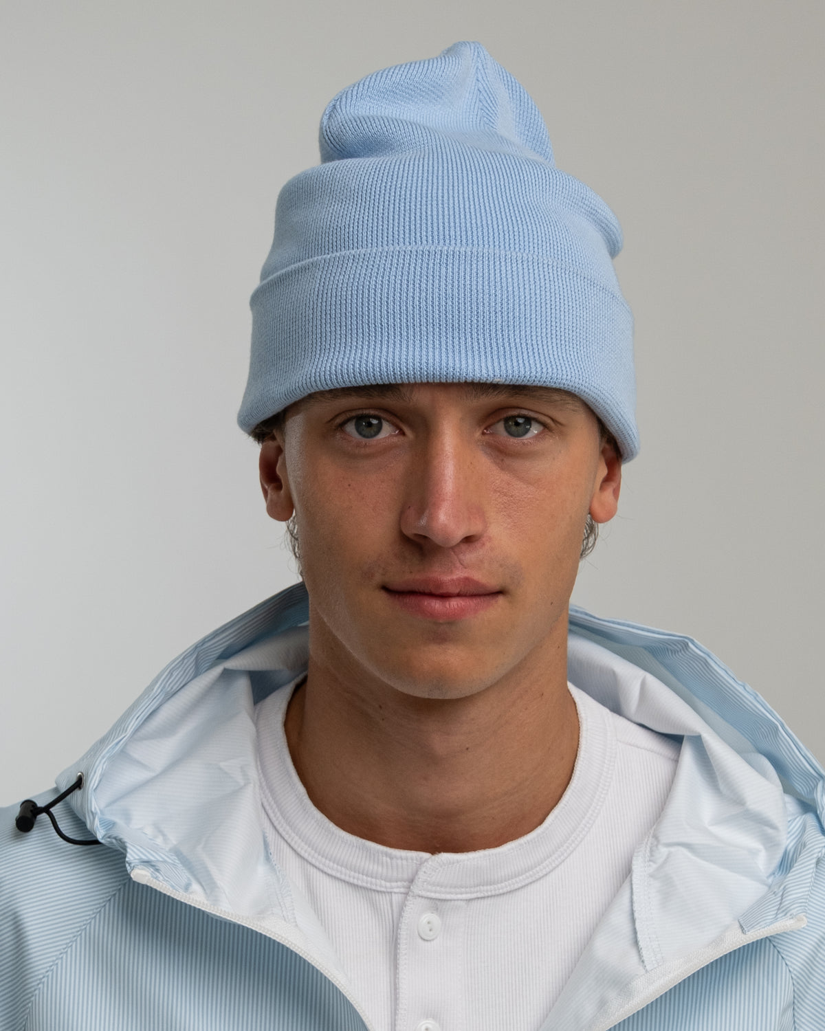RIB BEANIE LYSEBLÅ