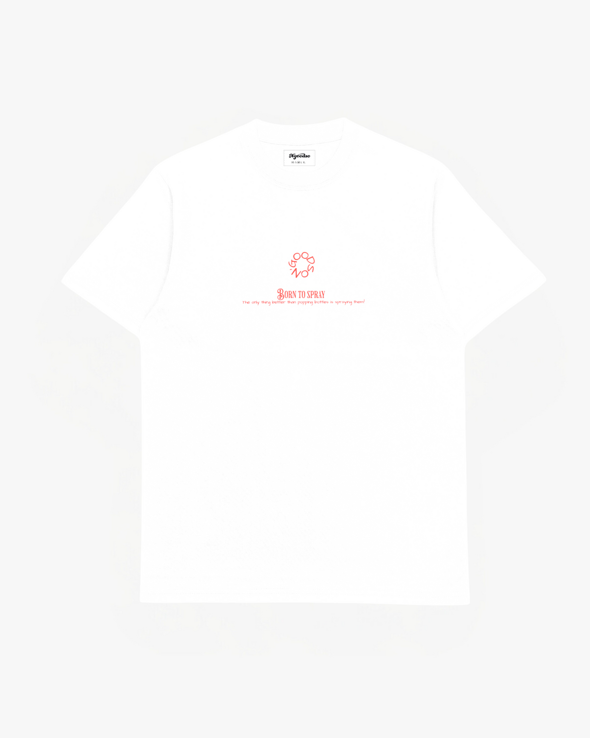 CHAMPAGNE PRINT T-SHIRT HVID