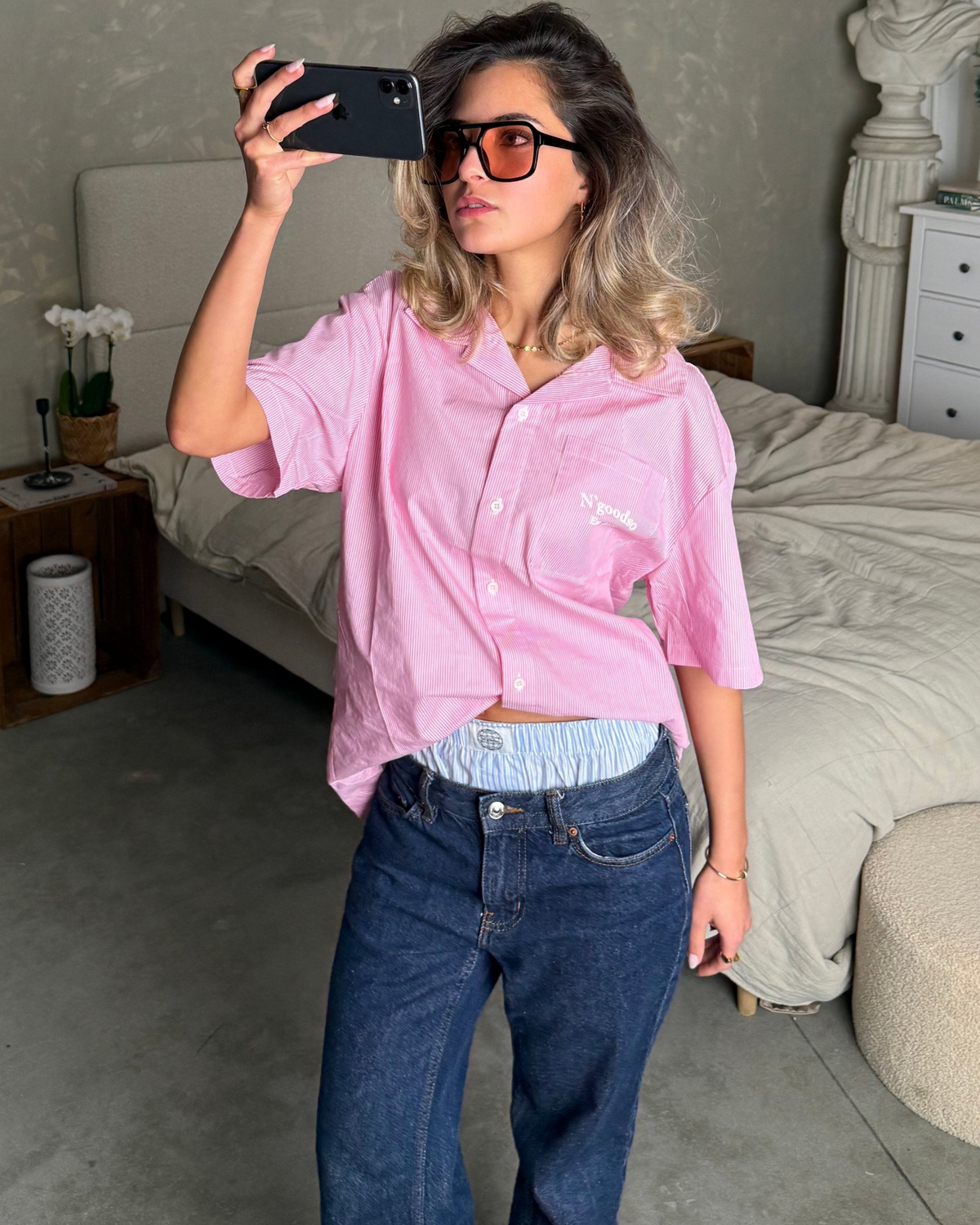 KORTÆRMET SKJORTE PINK