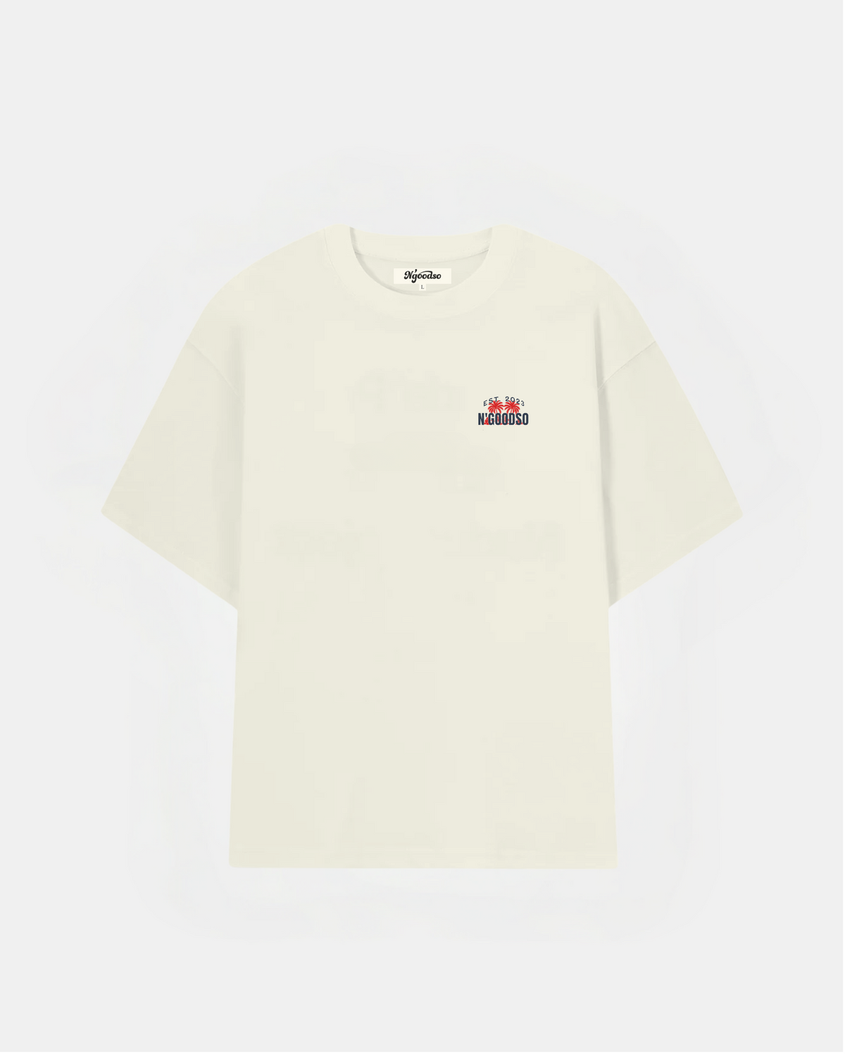 PALM PRINT T-SHIRT HVID