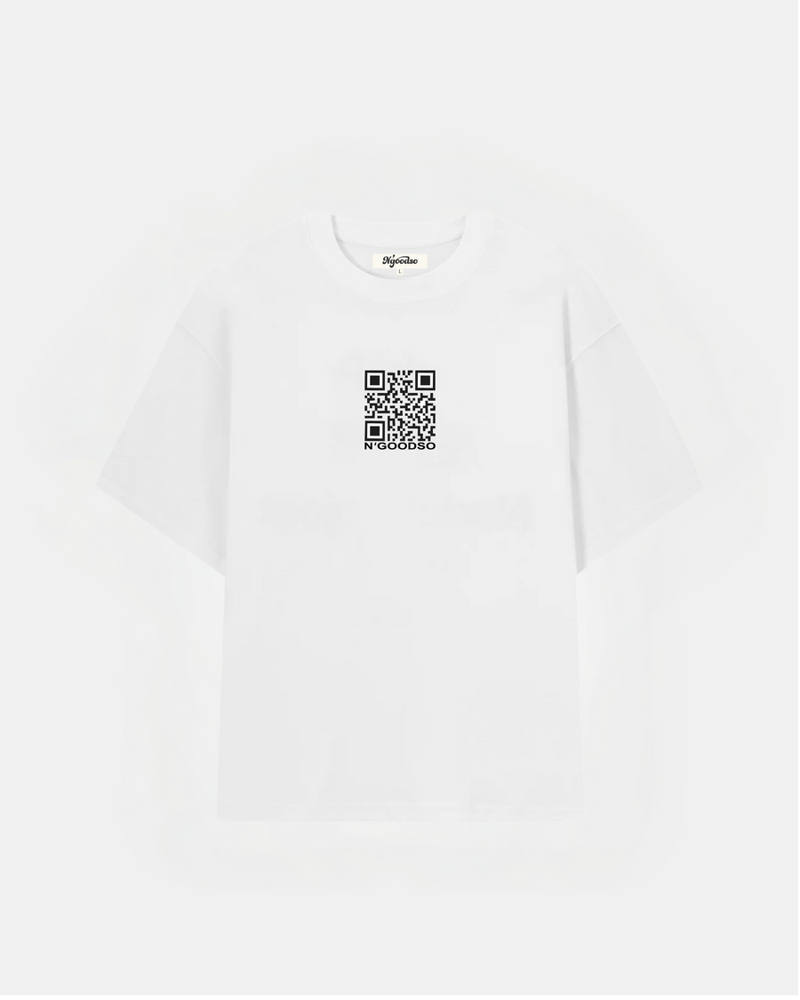 QR-KODE PRINT T-SHIRT HVID