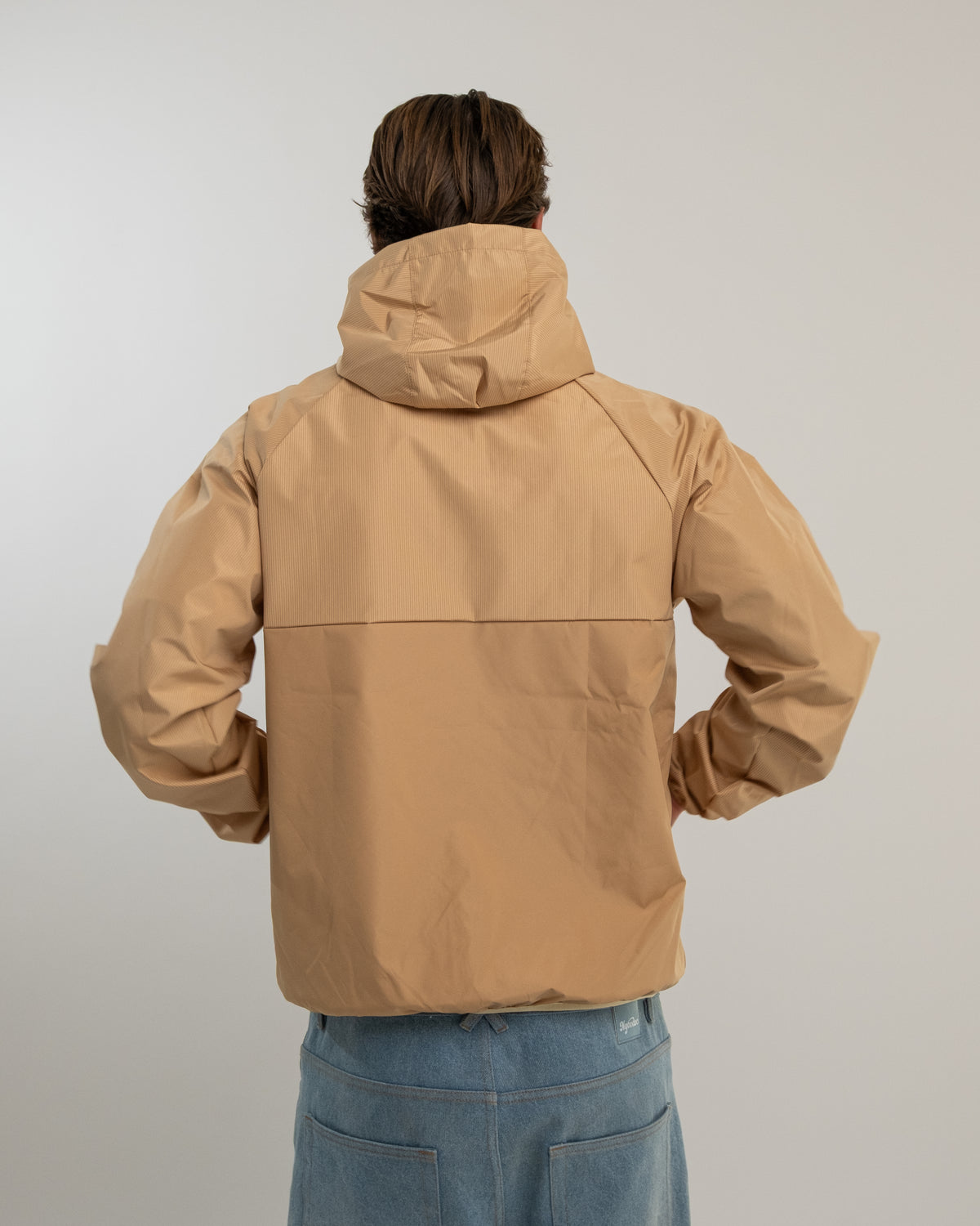 STRIBET VINDJAKKE BEIGE