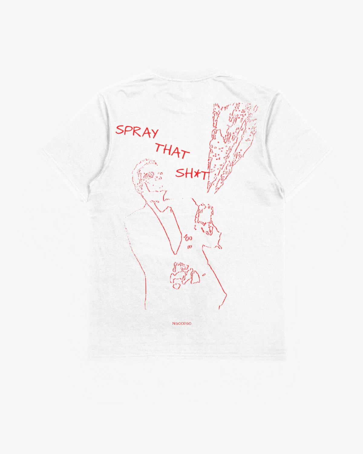 CHAMPAGNE PRINT T-SHIRT HVID