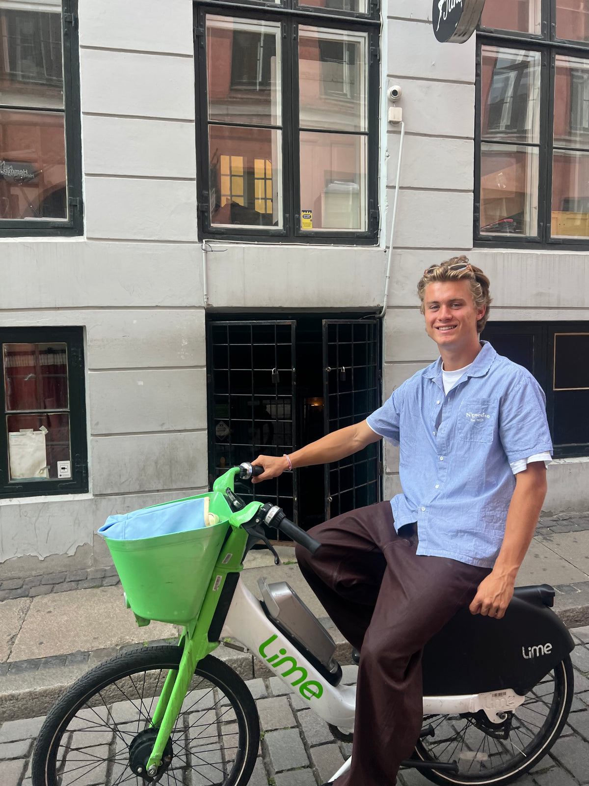 KORTÆRMET SKJORTE BLÅ